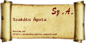 Szakáts Ágota névjegykártya